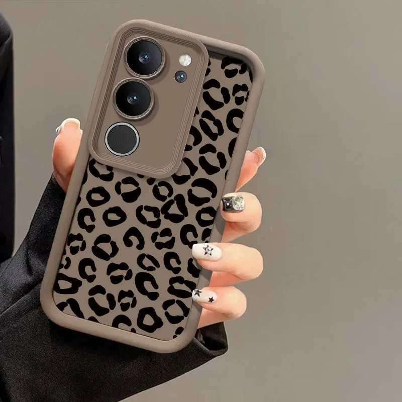 New Silicone Phone Case For Vivo S1 S12 S15 Pro Z1X Z3 Z3I IQOO NEO S16E S17 T1X Black Leopard Print Shockproof Soft Cover Coque