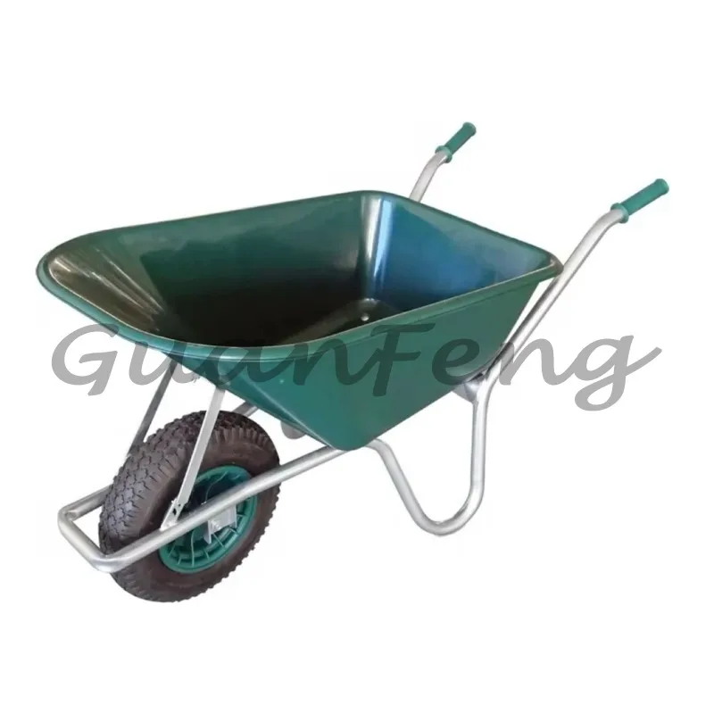 Farm Construction Pneumatic Wheel Metal Garden Trolley