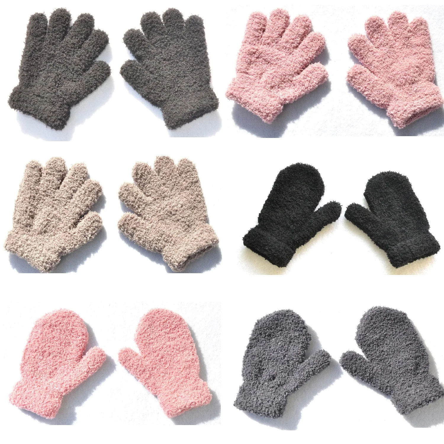 Guantes cálidos de punto con dibujos animados para niños y niñas, manoplas de lana para el cuello, de 1 a 6 años, gran oferta, Invierno