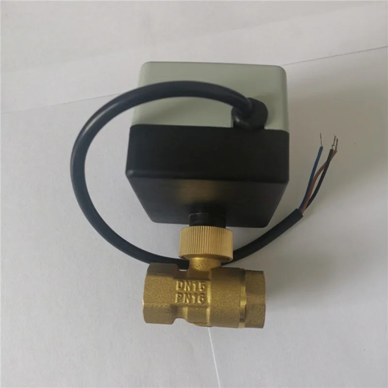 ABUL-2X Valvola a sfera attuatore elettrico aria condizionata AC220V DN15 Valvola a sfera elettrica a tre vie a tre fili a due comandi