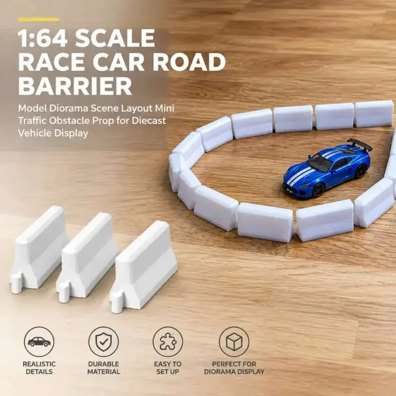 1:64 Scale Mini Race Traffic Barrier Model Diorama Scene Decor Diecast Car Layout Prop For Hobby Collection