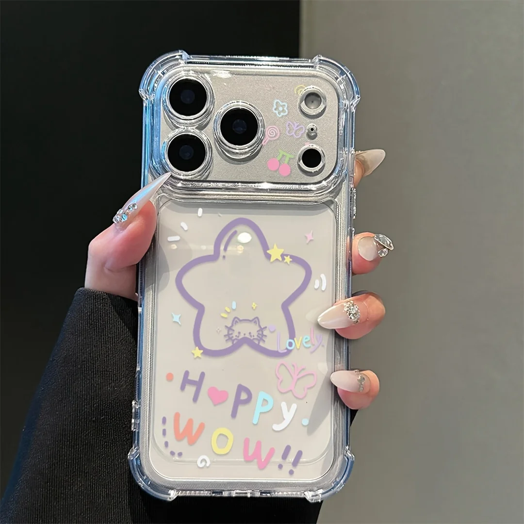 Plating Purple Star Butterfly Cat Phone Case For Samsung Galaxy S26 S24 Plus S25 Ultra A57 A55 A56 A07 A17 A37 A27 Clear Cover