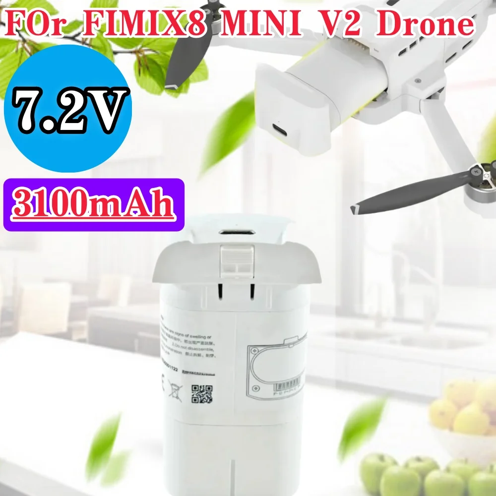 

For FIMI X8 MINI V2 Drone 7.2V 3100mAh Rechargeable Li ion Battery, Intelligent Flight Spare Parts, RC Quadcopter Accessory.