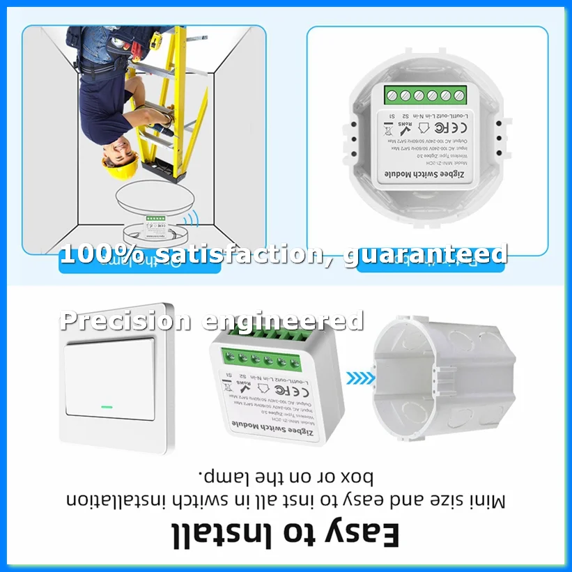 2-Way On/Off Switch Graffiti Smart ZigBee Smart 2-Way On/Off Switch Mini Concealed Box Switch-ABWO