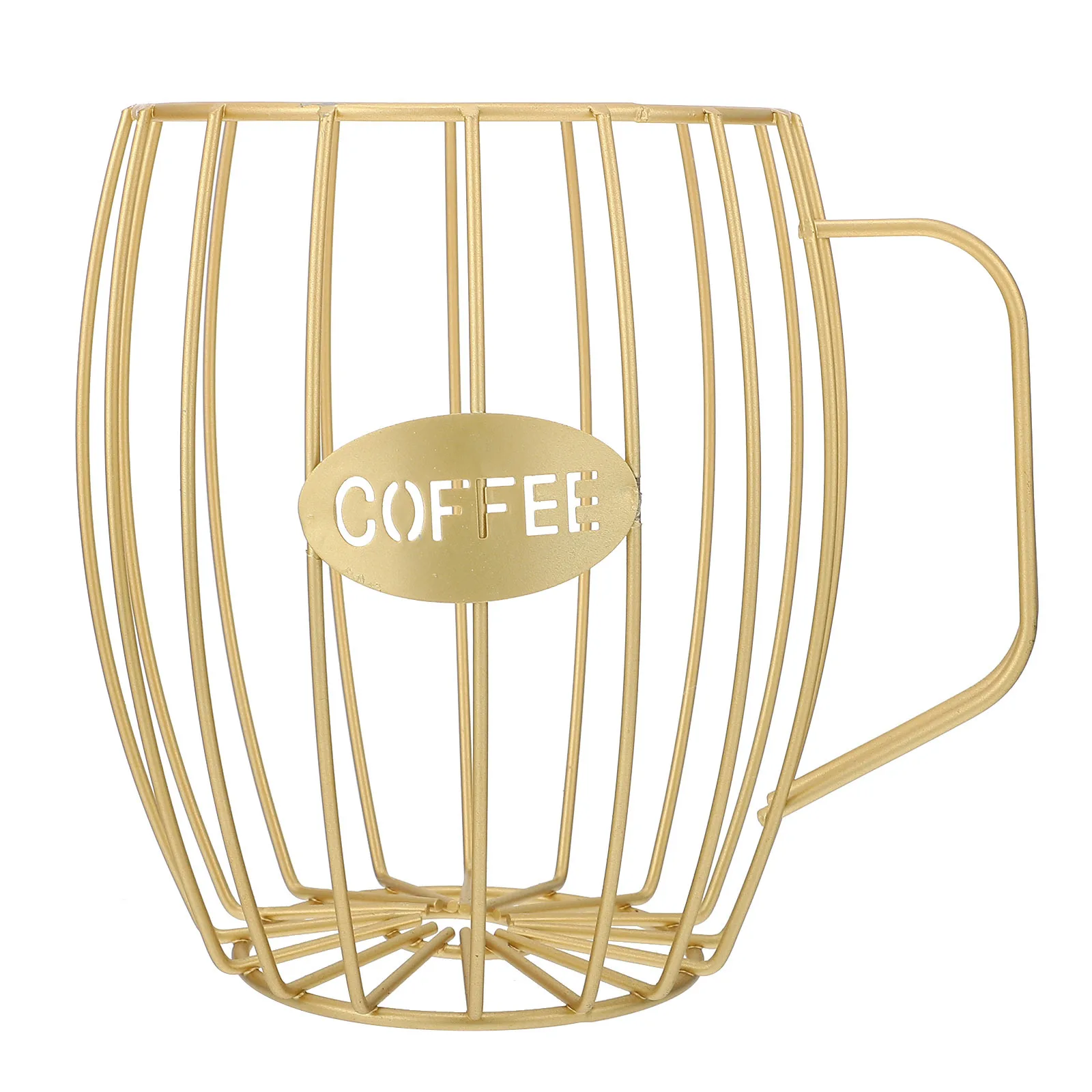 

Stable Base Iron Basket Coffee Holder Hollowed Stand Functional Organizer for Snacks Storage in Storage Organizer