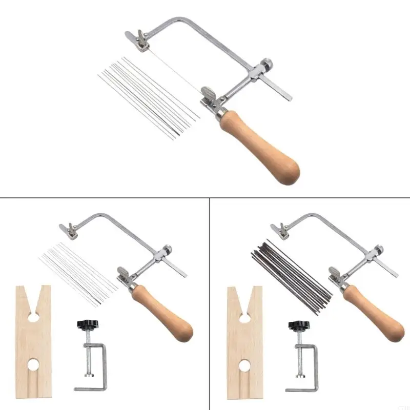 

Высокая проволочная пила для ювелирных изделий и проектов с заменяемыми лезвиями и эргономичной деревянной ручкой для легкого