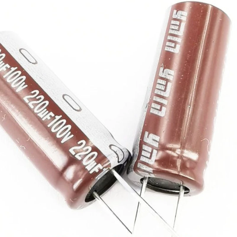 10pcs 100V 220uF Electrolytic Capacitor 10x25mm Small Size High Ripple Current for Power Supply