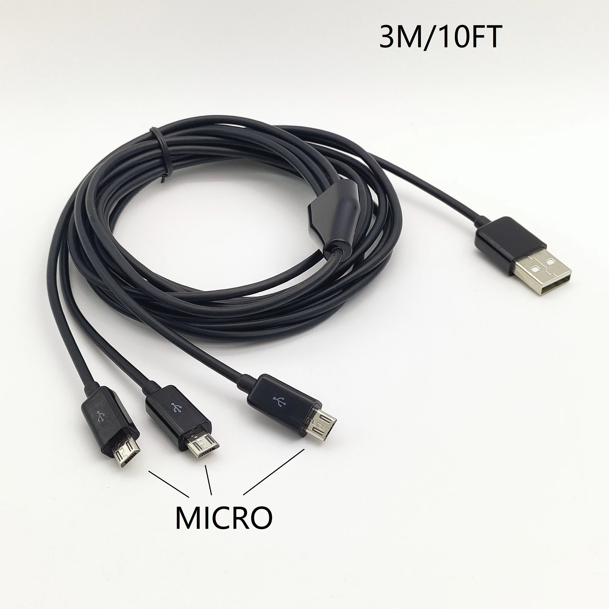 3meter 10ft 3 in 1 Micro USB Charging Cable Power 3 Micro Android Devices At Once