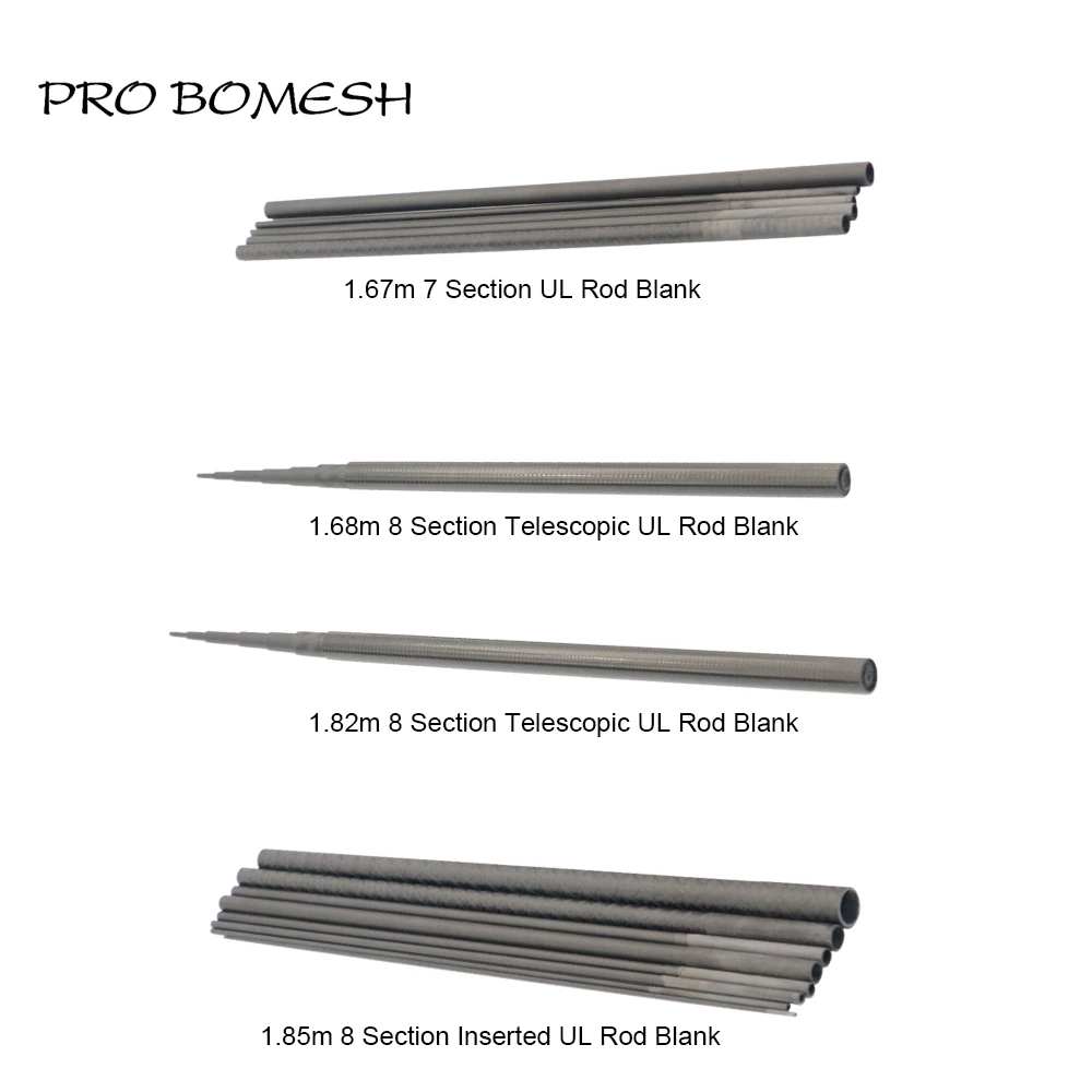 Pro Bomesh 1.67m 1.68m 1.82m 1.85m Xrays Wrap 4axis Wrap Carbon Fiber Travel Trout Rod Blank DIY Building Component Cane