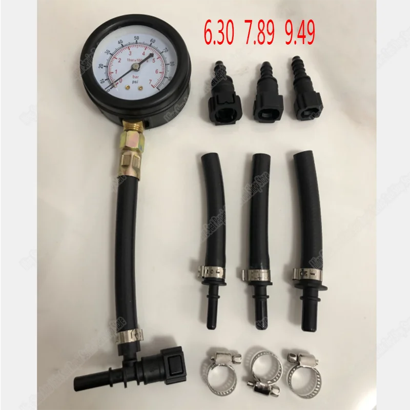 Quick Connected Fuel Injection Pump Pressure Tester Gauge With Valve 0-100PSI