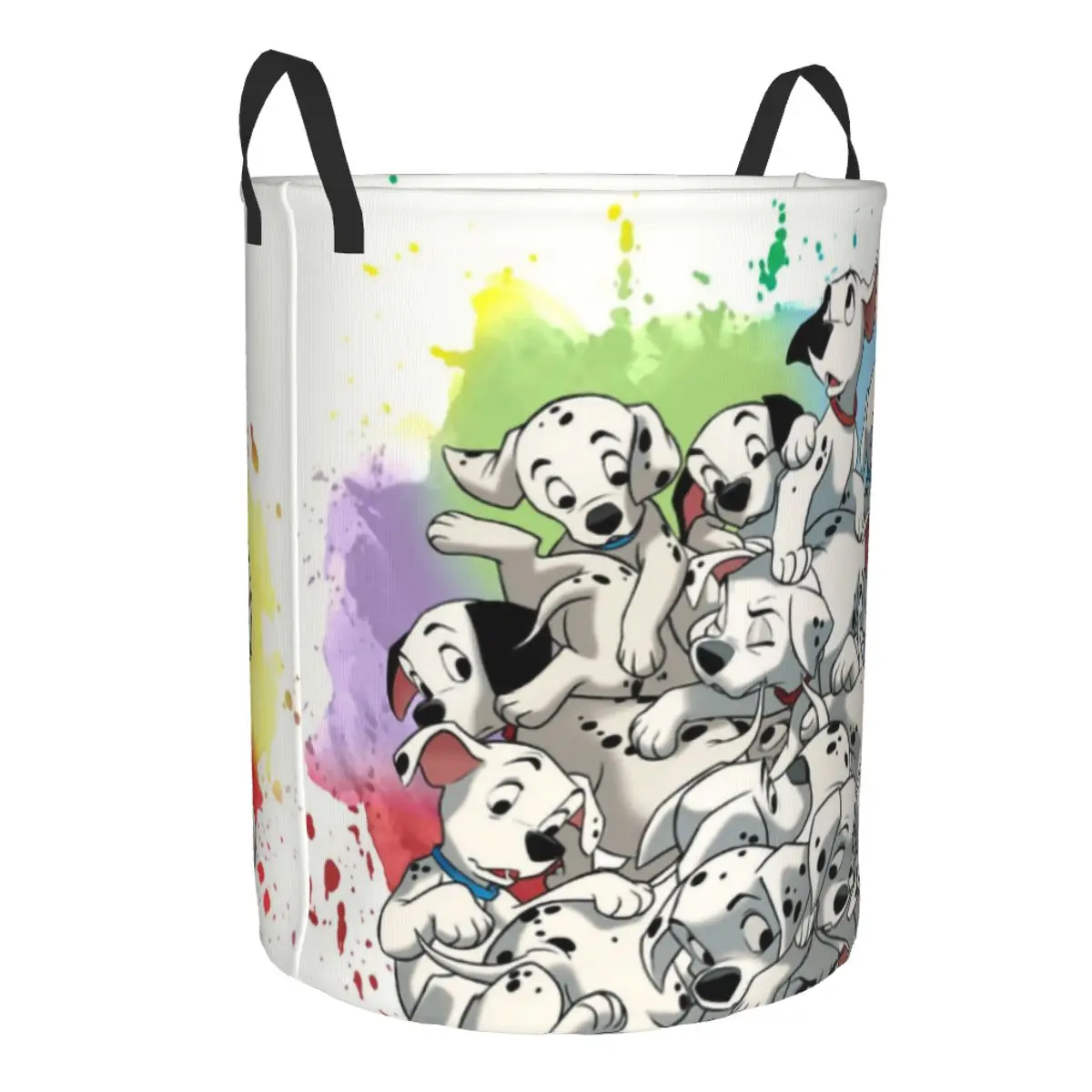 Funny Dalmatian Puppies Laundry Basket Collapsible Pet Dog Clothing Hamper Toys Organizer Storage Bins