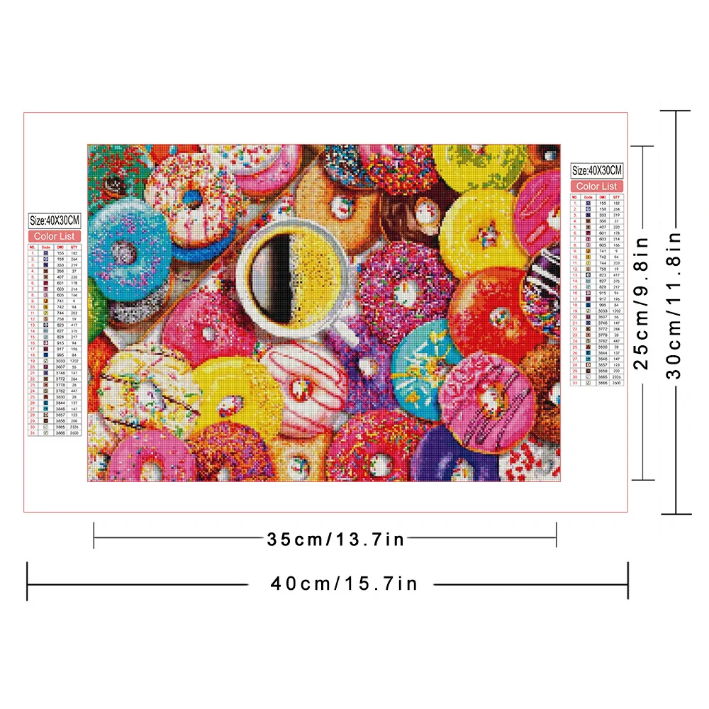 AZQSD Diamond Painting 5d Cake Landscape Donut AB Drill Cross Stitch Rhinestones Needlework Handicrafts Embroidery Wall Decor