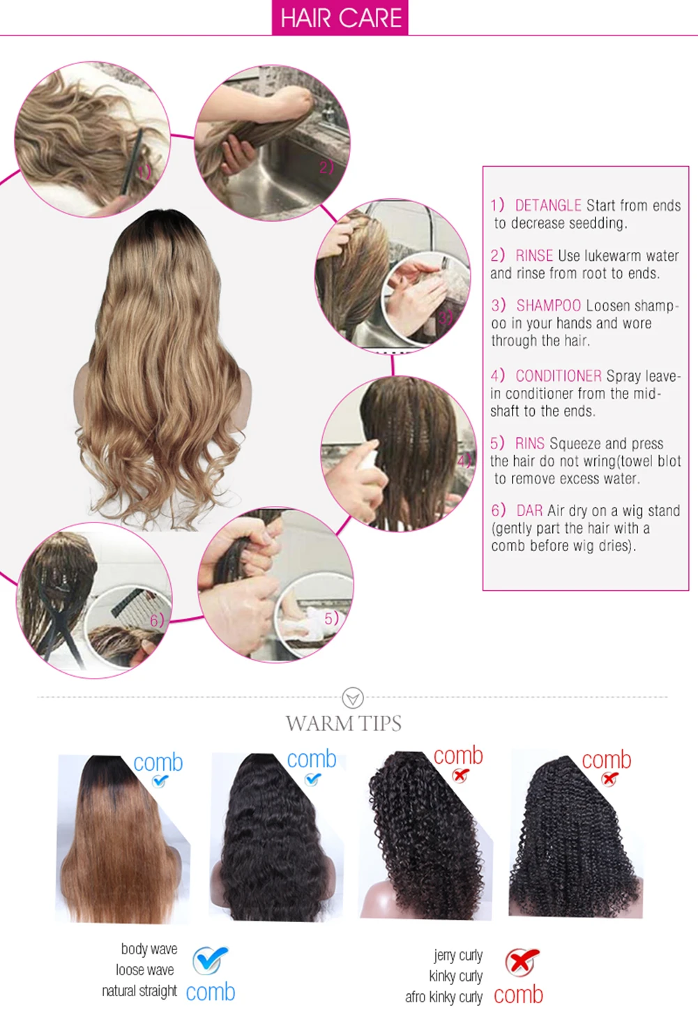 13X4 Ingwer-Synthetik-Lace-Front-Perücke, langes gewelltes schwarzes Haar, Cosplay-Spitzenperücken für Frauen, blonde hitzebeständige Faser, leimlose Perücke – Detail 10
