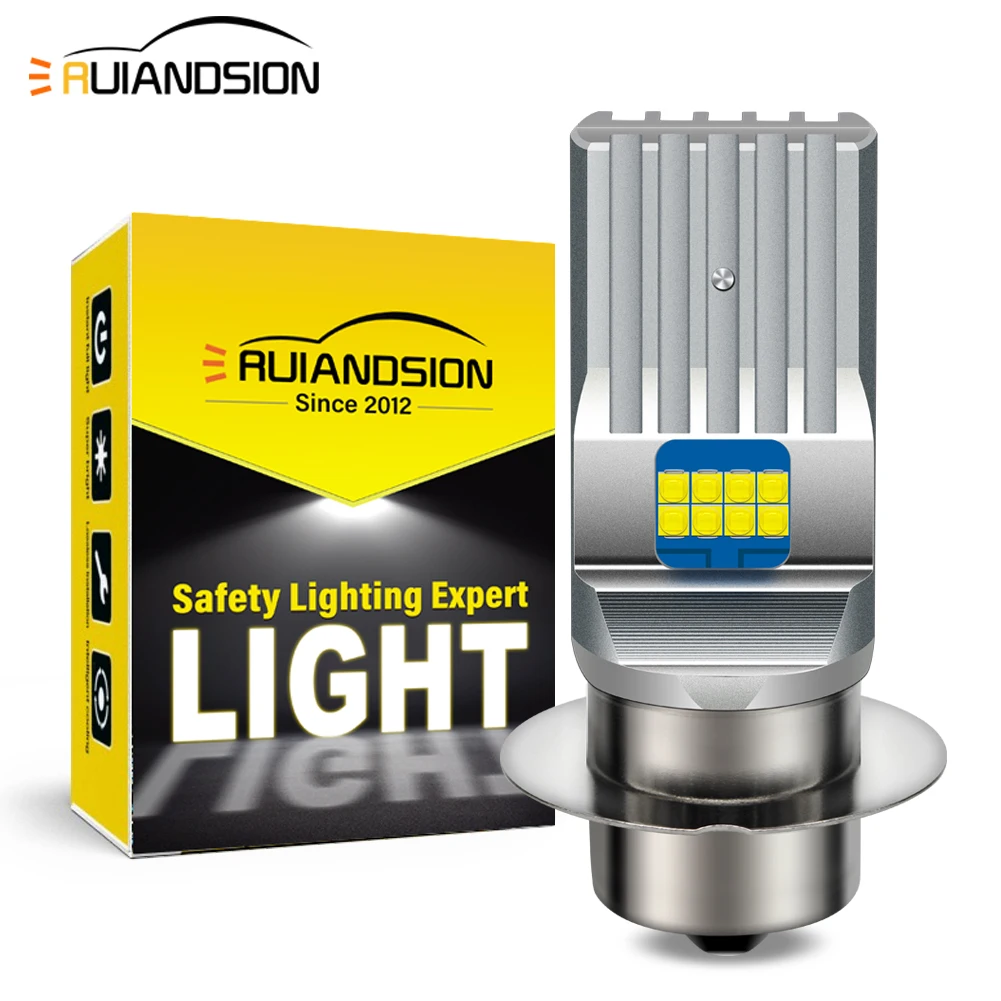 Ruiandsion P36S LED Motorcycle Bulb 2525 High Low Beam White Warm White 6V 12V 24V for Motorcycle/Car Headlight Fog Light 1/2pcs