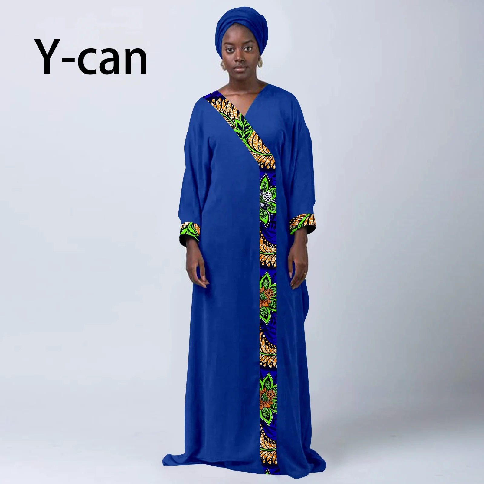 

African Robe for Women Dashiki Print Elegant Evening Gowns Traditional Loose Abaya Vestidos Match Headtie Causal Party Y2325091