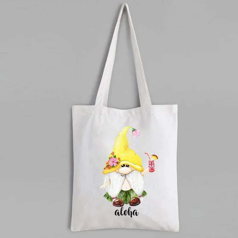 

Canvas Bag Aloha Summer Women Travel Vacation Totebag Reusable Seaside Life Cute Bag Reusable Funny Shopping Bags XL