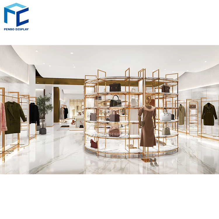 

Manufacturer Decor High End Boutique Garment Rack Garment Shop Counter Furniture Garment Store Furniture Design
