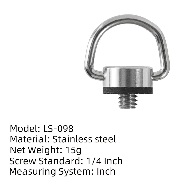 사진 촬영용 스테인리스 스틸 장착 삼각대 플레이트 나사, D 링 나사, SLR 카메라 삼각대 모노포드용 카메라 액세서리, 1/4 인치