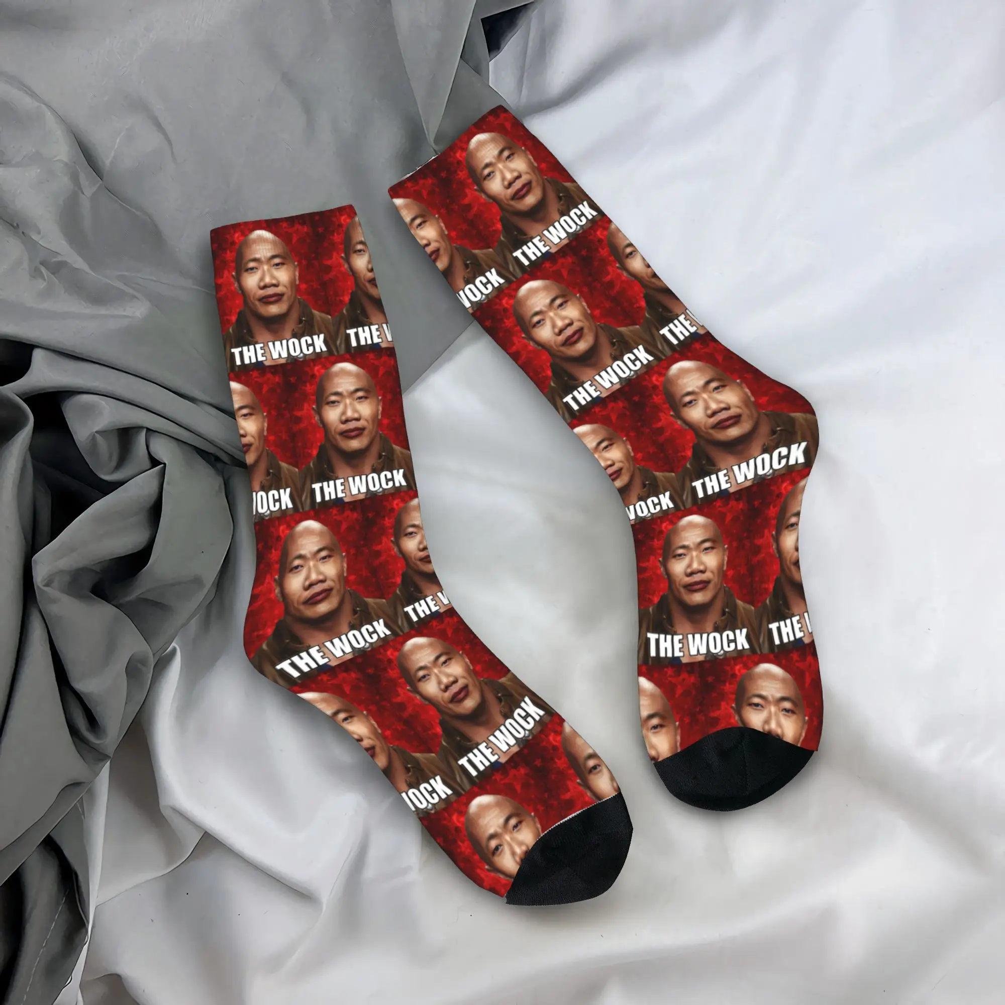 

Meme Dwayne the Wok Johnson John Xina Bing Chilling Носки Harajuku Чулки Спортивные средние носки-трубы Мягкие для мужчин и женщин