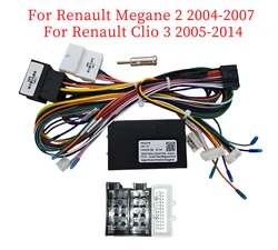 16Pin Car Wiring Harness Adapter Canbus Box Decoder For Renault Megane 2 2004-2007/Clio 3 2005-2014 Android Power Cable LNF1.10