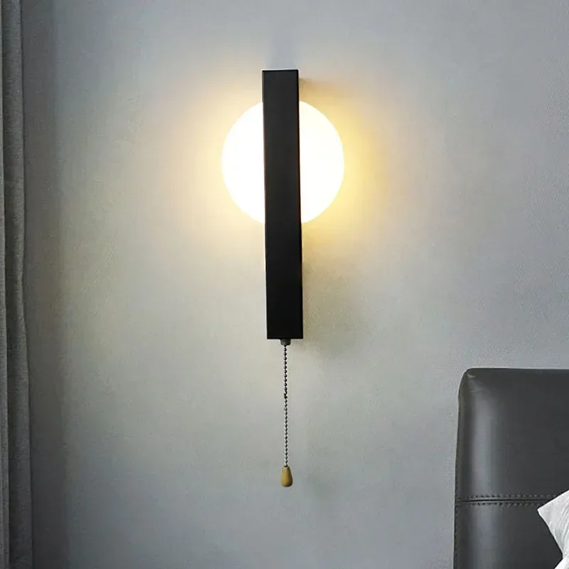 Modern LED Wall Lamp With Switch 7W For LIving Room Bedroom Bedside Aisle Study Wall Sconce Indoor Home Decor Lighting Fixture