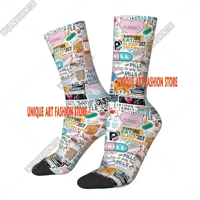 Funny Pharmacist Doctor Nursing Coworker Gift Socks Women Male Men Breathable Non-Slip Medical Nurse Sports Basketball Socks