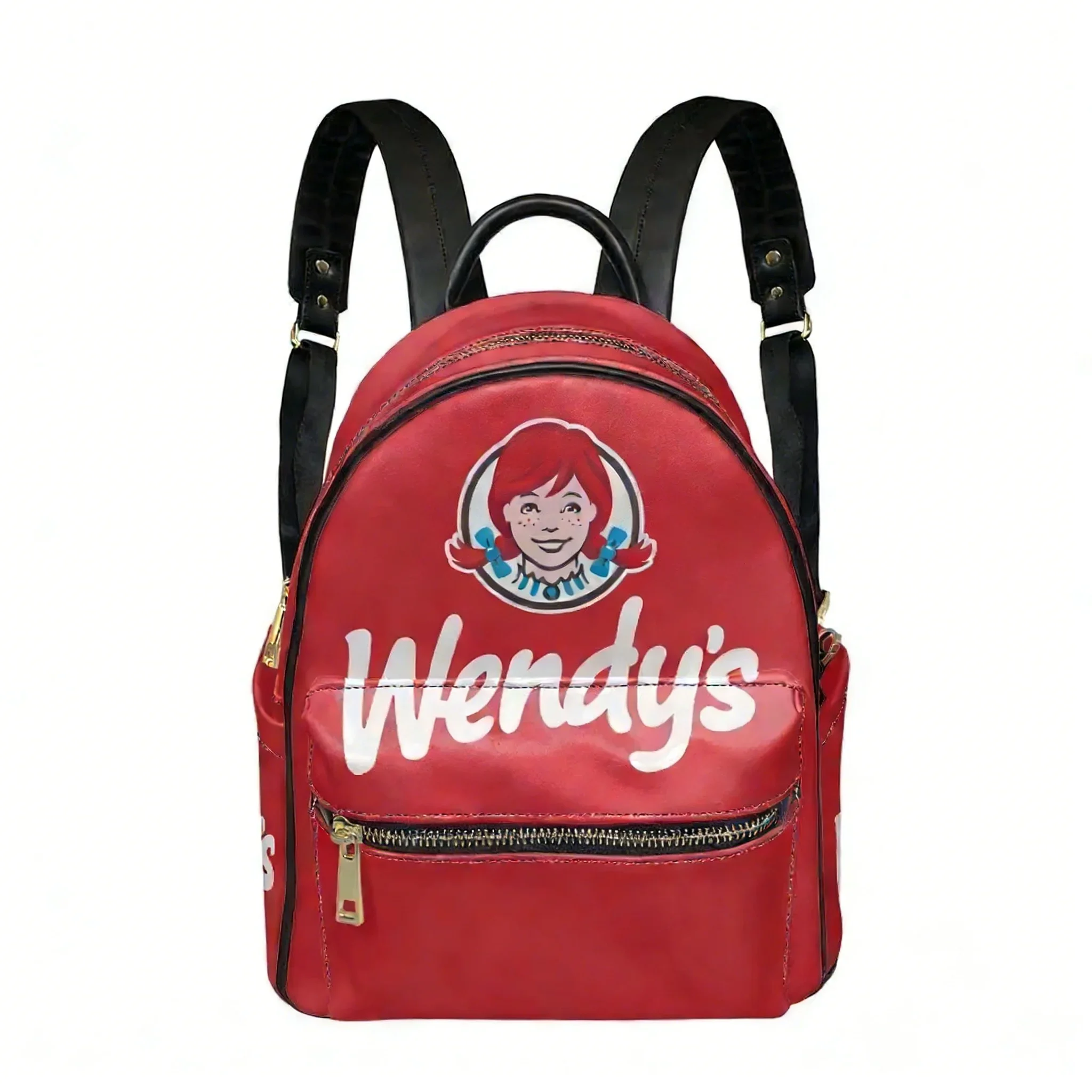 

Wendys Fast Food Restaurant Backpack Womens Men Personalized Double Shoulder Bag Business Travel Bookbag Rucksack Gift Daypack