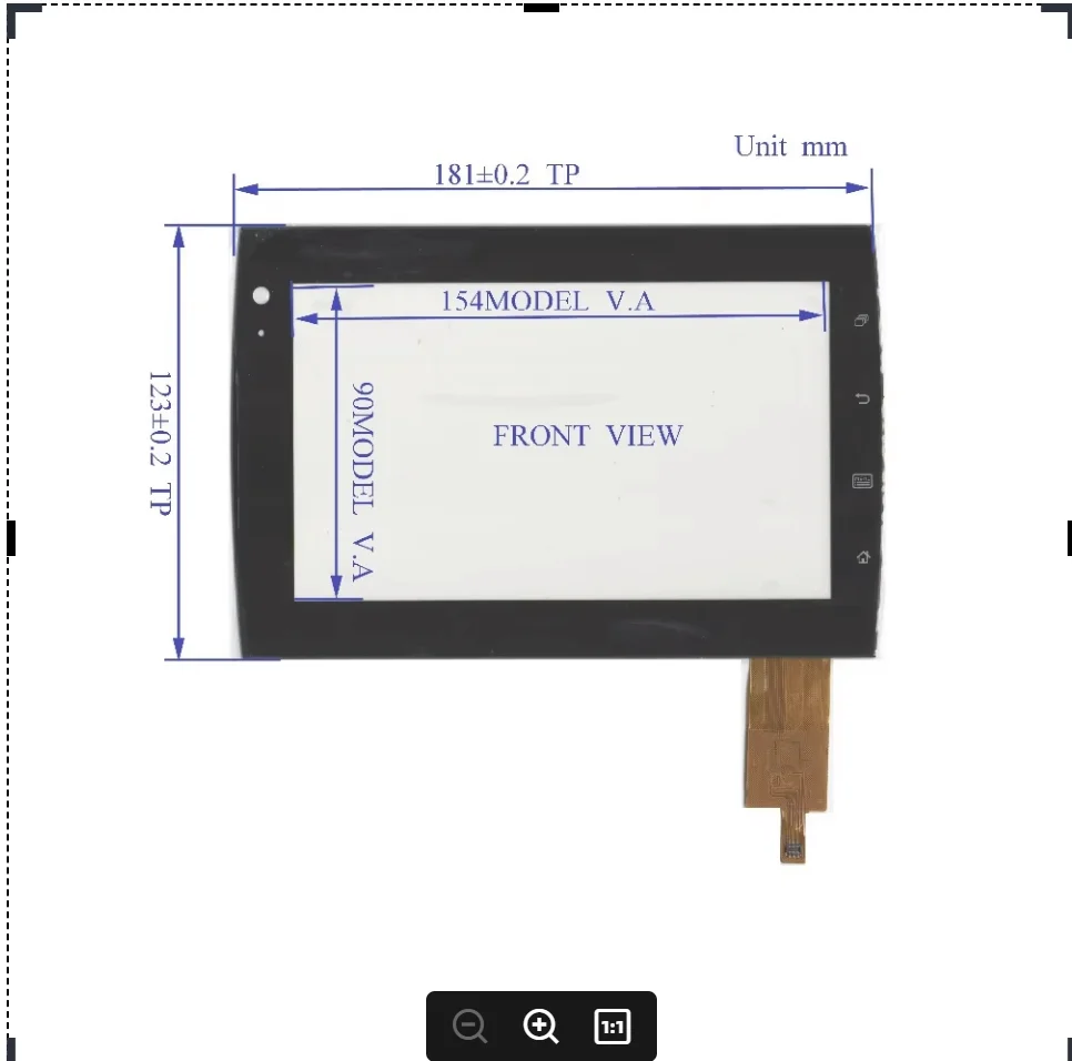 A037002 new  Touch Screen glass Capacitive touch screen 7inch 181*123  widh 123mm length 181mm