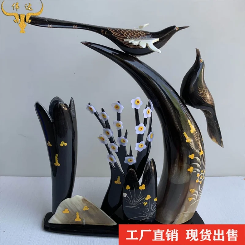 Ox Horn Crafts, Happy Eyebrows, Ox Horn Carving Ornaments, Large Exhibition, Hongtu Crafts, Horn Comb Factory Wholesale