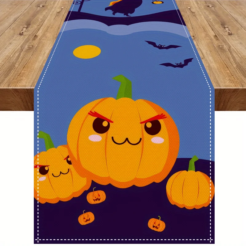 

1Pc Halloween Themed Table Flag, Moon Night Woods Pattern, Suitable for Party, Restaurant, Home, Market, Holiday Decoration Scene.