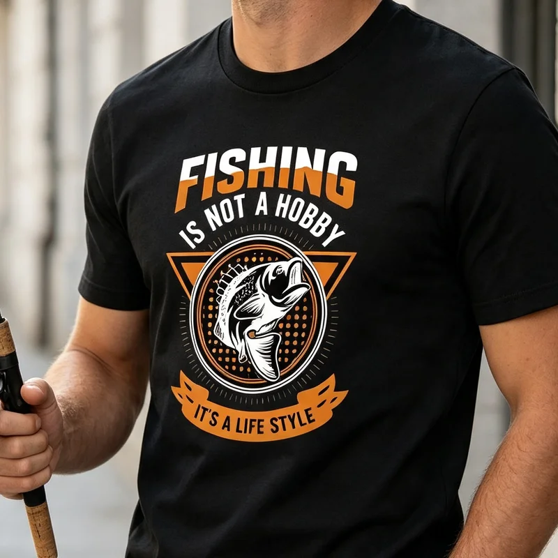 Fishing Lifestyle T-Shirt Fishing Is Not A Hobby Graphic Tee Casual Outdoor Streetwear for Men Women Black Navy Top Y2k Top