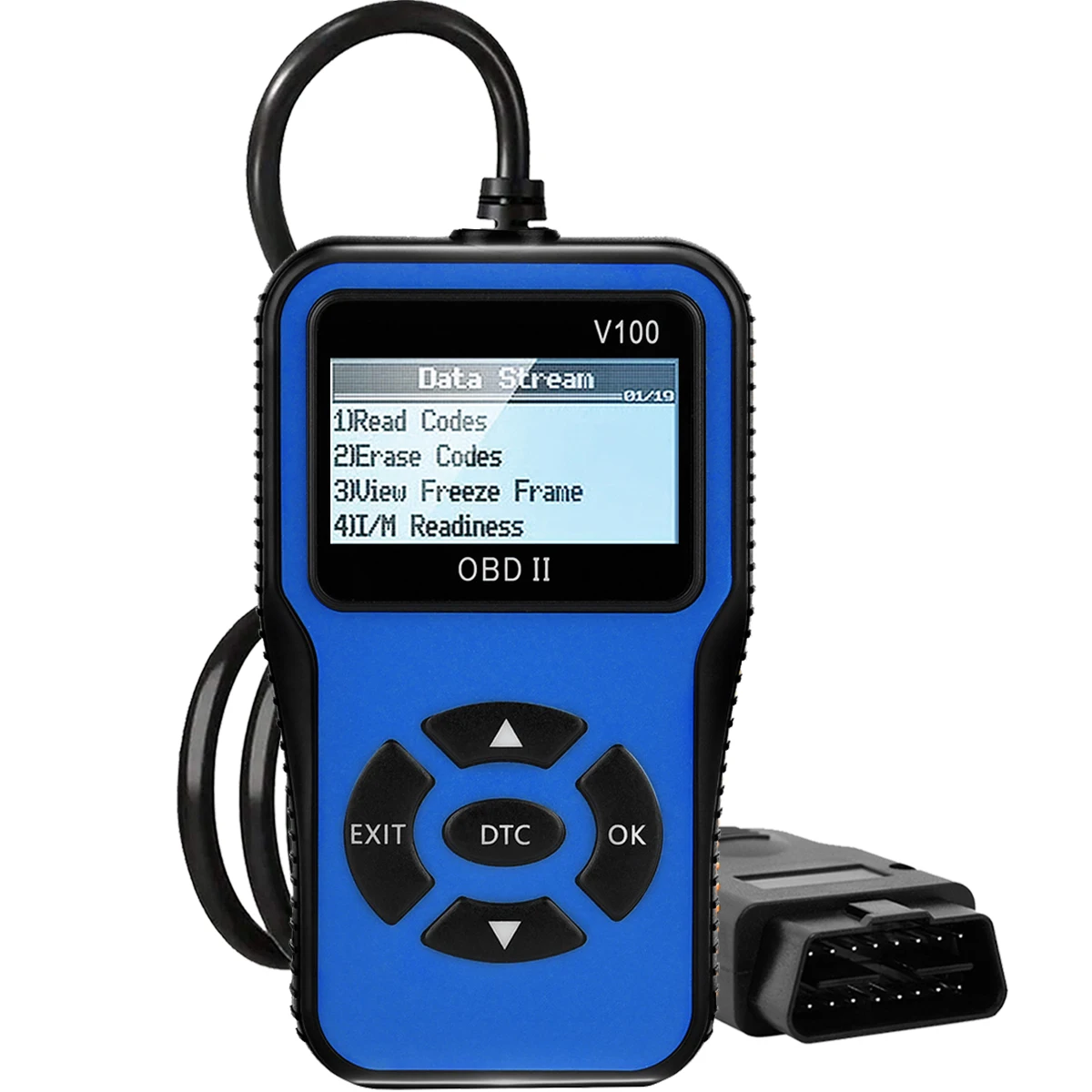 V100 Automotive OBDII Scanner Engine Code Reader and Battery Voltage Analyzer for Most Vehicles