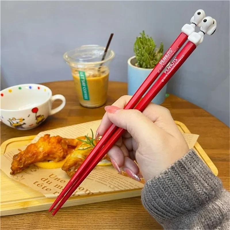 Snoopy 3D Cartoon High-End Chopsticks 21cm Anime Peripherals Household Long Chopsticks Kitchen Sushi Hot Pot Food Chopsticks