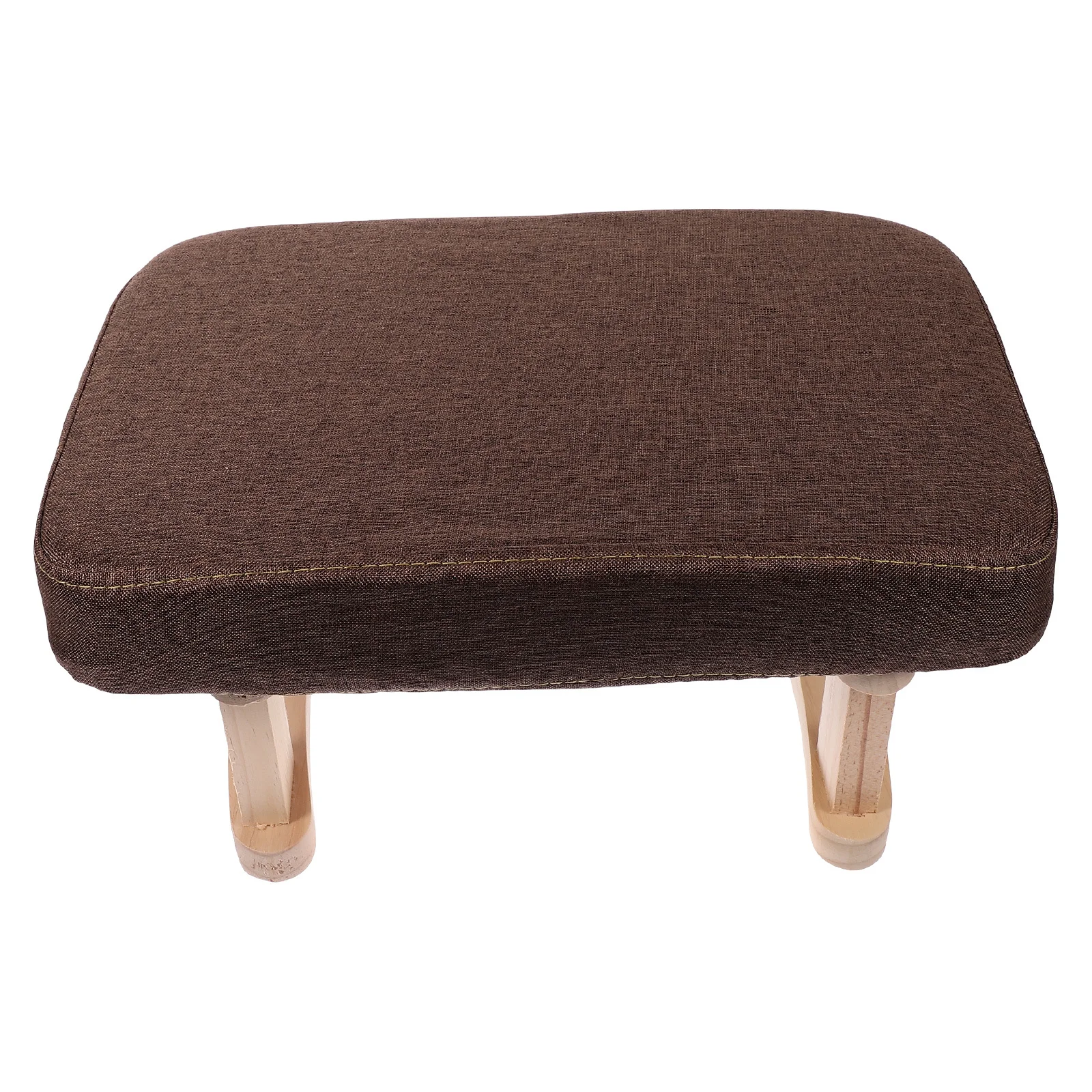 

Small Wooden Footstool Light Brown Modern Rectangular Design Space Saving Shoe Bench For Living Room Bedroom Entryway Under
