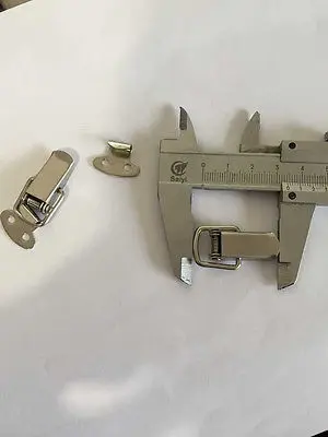 2 Pcs 304 Stainless Steel Small Clasp Hasp Connector Tool Silver Tone 34x18x8mm