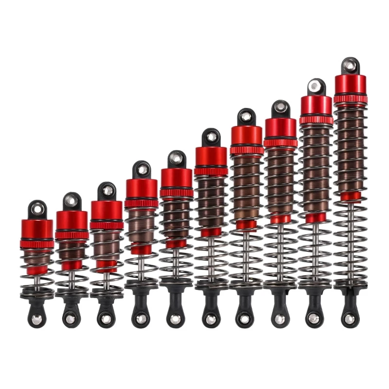 

Hobby Grade 4pcs Red Oil-Filled Shocks Adjustable 52-120mm for 1/10 RC Buggy/Truck