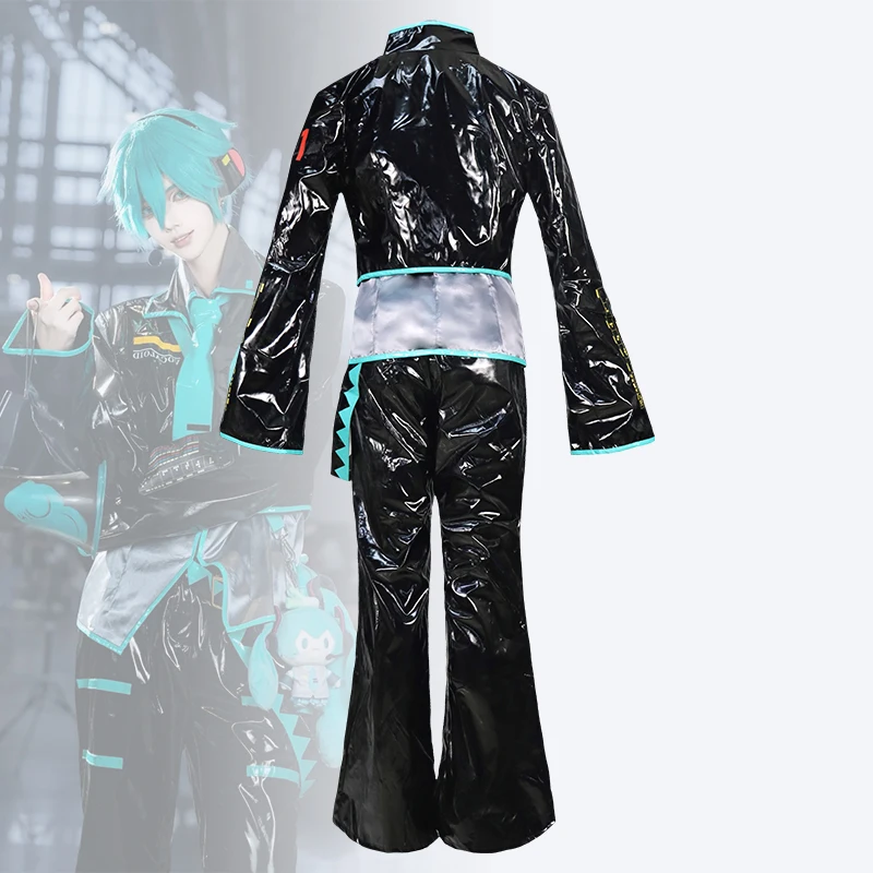 أنيمي 6 قطعة MIKUOO تأثيري حلي Mikkuoo تأثيري الرجال النساء بدلة سوداء زي Mikkuu عيد الميلاد تأثيري هالوين اكسسوارات