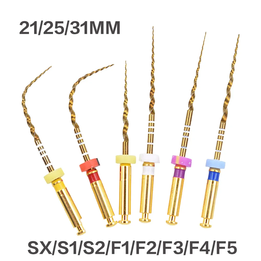 อุปกรณ์เกี่ยวกับฟันทางทันตกรรม niti Golden endodontic Files ขนาด21/25/31mm NICKEL titainium เครื่องมือเกี่ยวกับฟันสินค้าที่ไม่ต้องใช้ศุลกากร