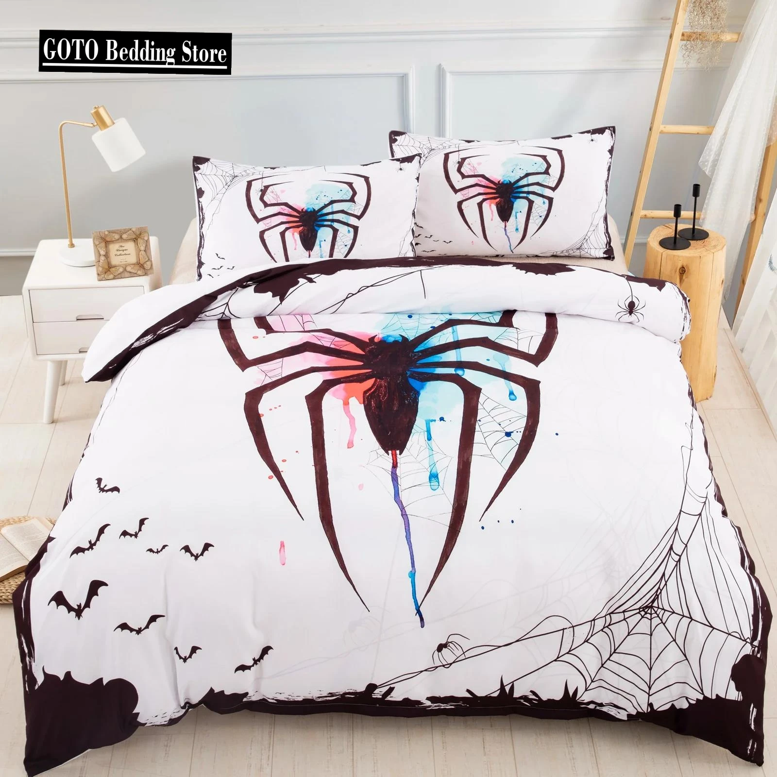 Cobweb Bedding Set for White Black Duvet Cover Sets Spider Venom Western Thick Quilt Cover Bedroom Set Bedclothes Microfiber