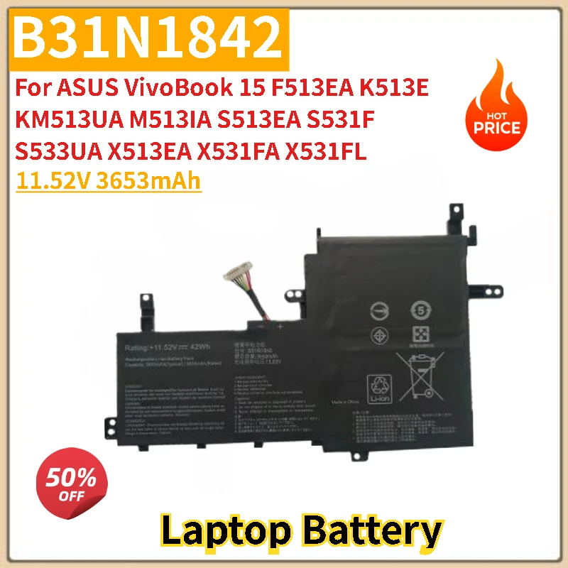 بطارية كمبيوتر محمول عالية الجودة B31N1842 11.52V 3653mAh لـ ASUS VivoBook 15 M513IA S513EA S531F F513EA K513E KM513UA S533UA X513EA #1