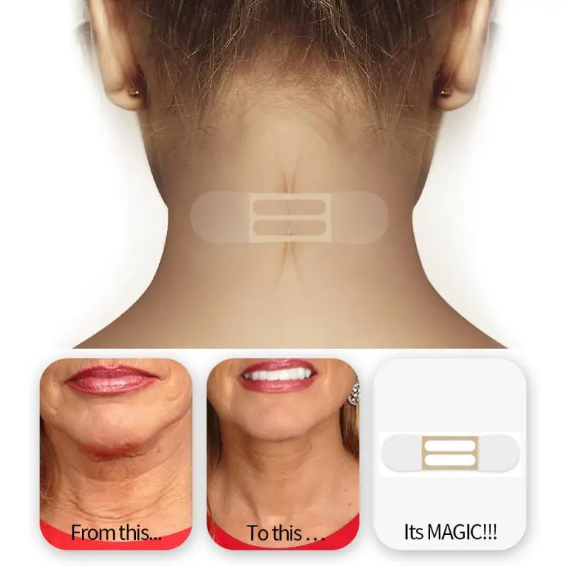 

10 шт., лента для подтяжки лица, эластичные ленты, пластыри для подтяжки шеи, водонепроницаемые, эластичные, невидимые, выцветающие, клейкие наклейки для морщин на шею