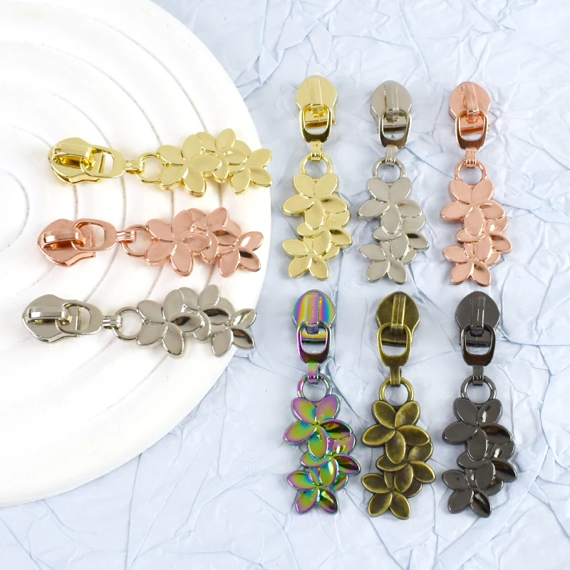 

5/10/20/30/40/50Pcs 5# Zipper Sliders Repair Parts for Sewing Flower Zippers Puller Head Closure Zip Cursor Replacement Supplies