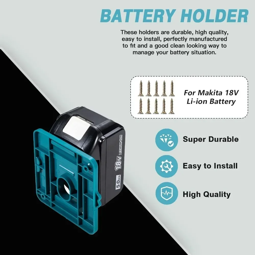 10PCS Battery Holder with Screws Battery Mounts Holder Dock for Makita 18V Fit for BL1860 BL1850 BL1840 BL1830(w/10 Screws)
