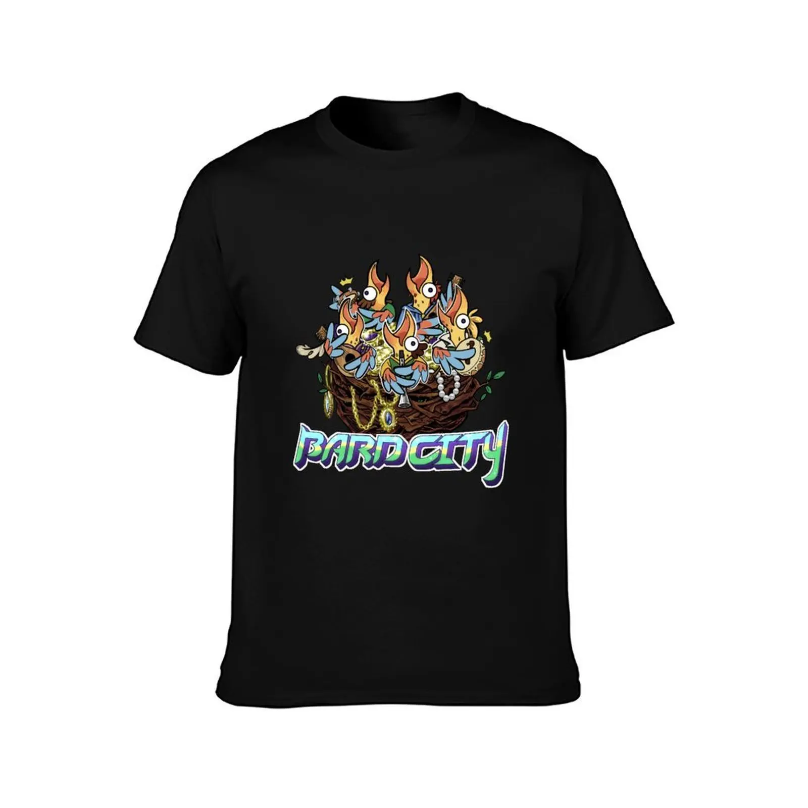 Bard City Album Color T-Shirt, Summer Casual Cotton Tee, Oversized Streetwear Tops, Vintage Graphic Print, Unisex Men Women