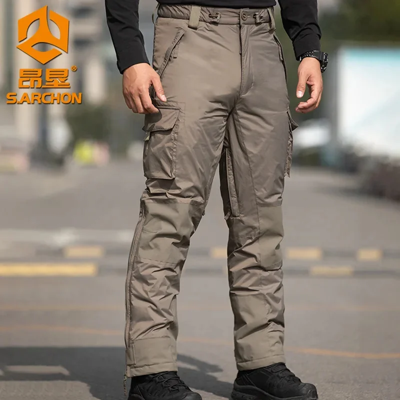 Outdoor IX13 Tactical Pants Men's Cold Thick Warm Cotton Trousers Winter Mountaineering Skiing Windproof Camping Training Longs