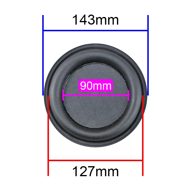 GHXAMP 5.5 Inch 143mm Bass Vibration Film Sound Aid Resonance Plate Passive Speaker Glass Fiber Basin Rubber Side 2pcs