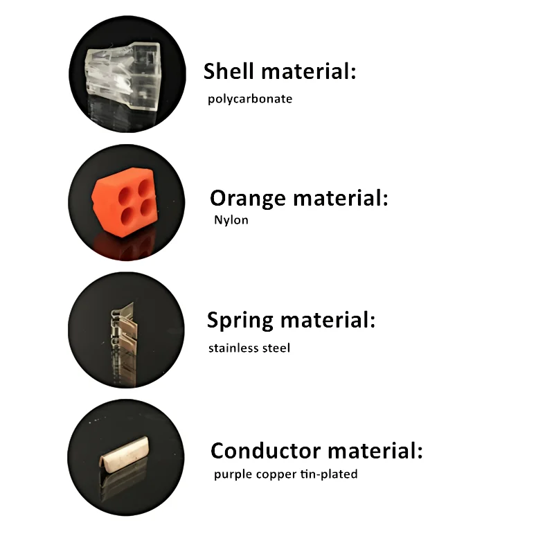 20/50/100 peças 4 portas push-in wire conector porca de parede PCT-104 condutor 18-12awg fios terminal de conexão rápida compacto