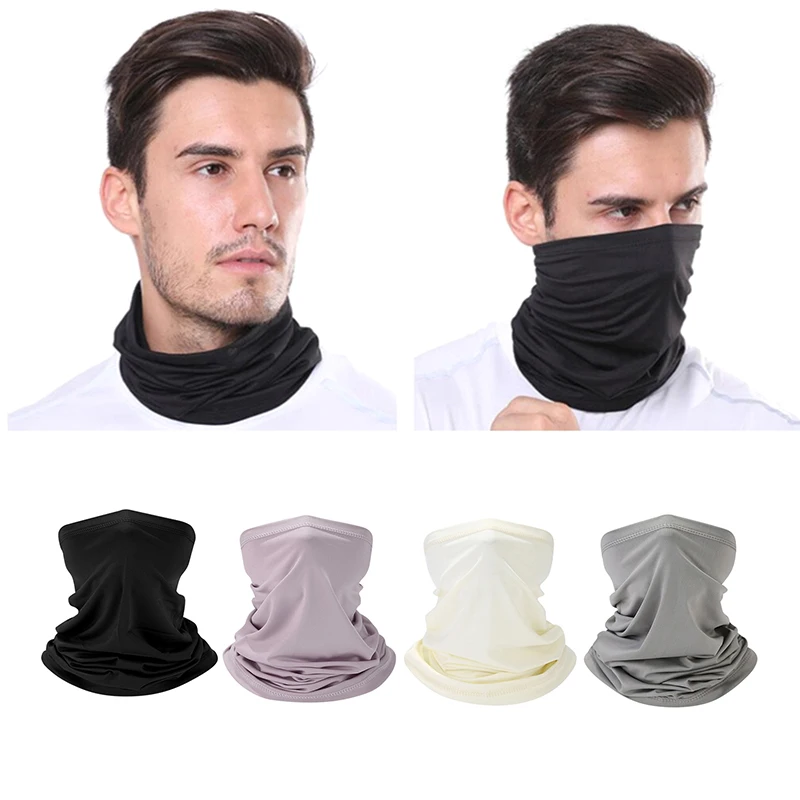 1 ชิ้นป้องกันฝุ่นสีทึบ HeadScarf เดินป่าขี่จักรยานตกปลา Face Shield Bandana Breathable คอ Gaiter สําหรับผู้ชายผู้หญิง
