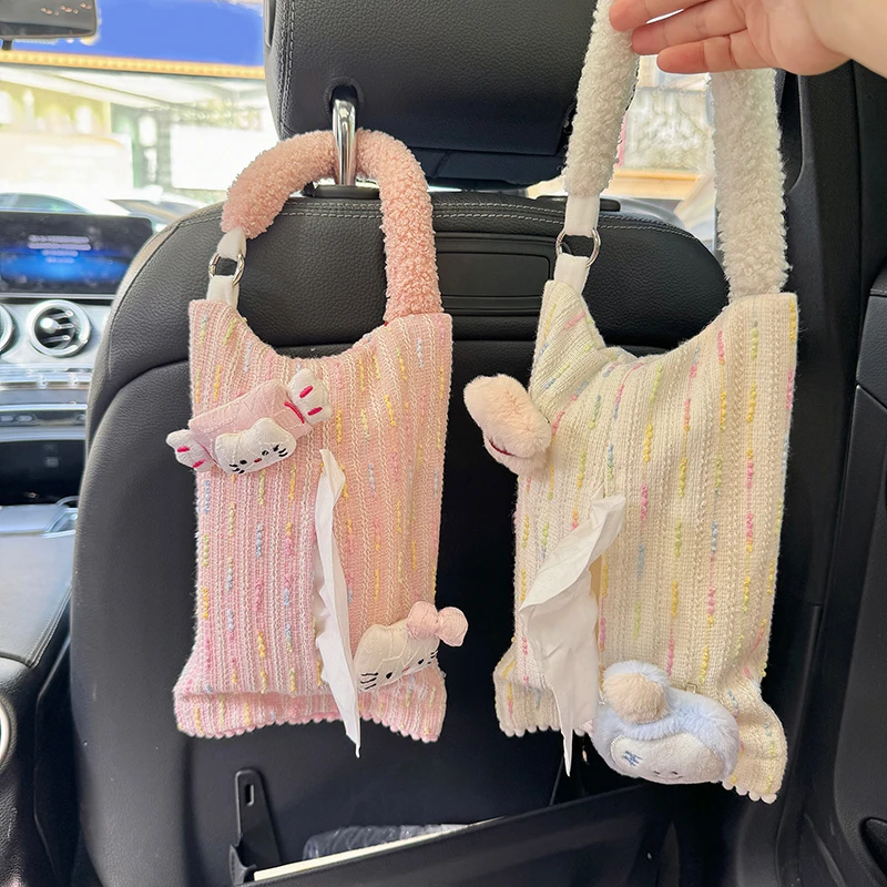 

Universal Car Tissue Hanger Doll Cute Creative Hanging Tissue Holder Plush Vehicle Tissue Case Paper Box