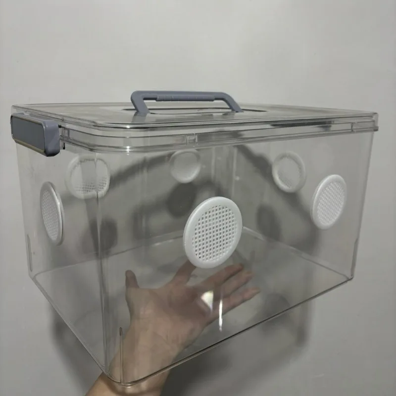 

Reptile Feeding Box Transparent Gecko Spider Snake Terrarium Breathable Turtle Lizard Feeding Cage Small Reptile Pets House